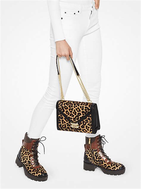 michael kors whitney leopard|Whitney Large Leopard Calf Hair Convertible .